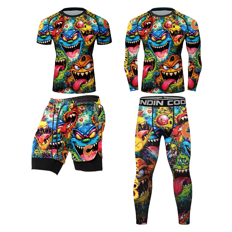 Rash Guard - Kaos Rashguard Pria dengan Motif Grafiti