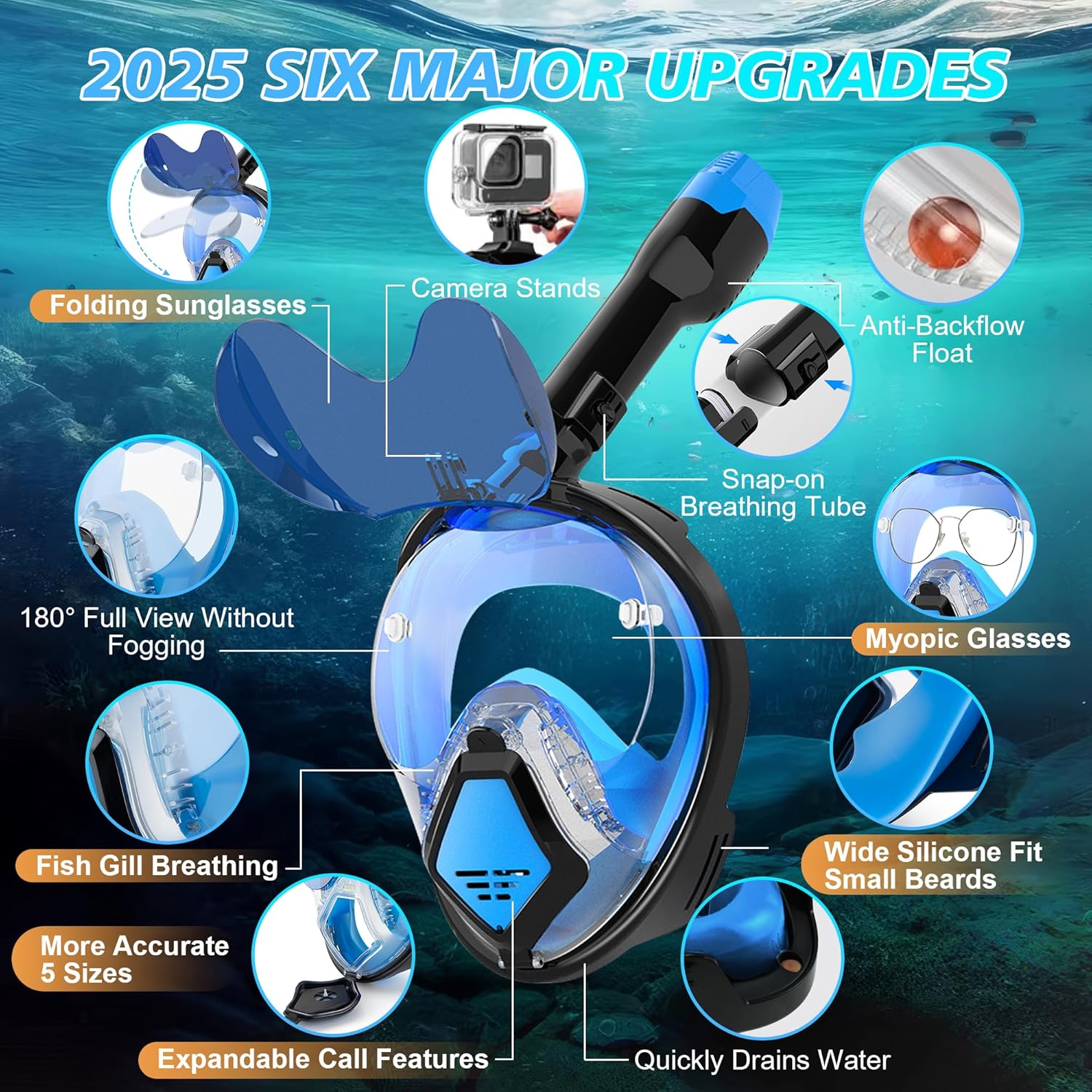 Snorkel Set - Masker Snorkel Full Face Devilfish untuk