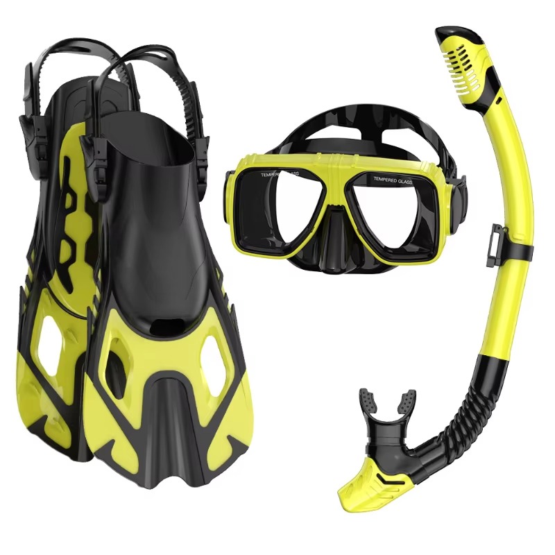 Snorkel Set - Perlengkapan Snorkel Diving Profesional 3-Piece, Masker