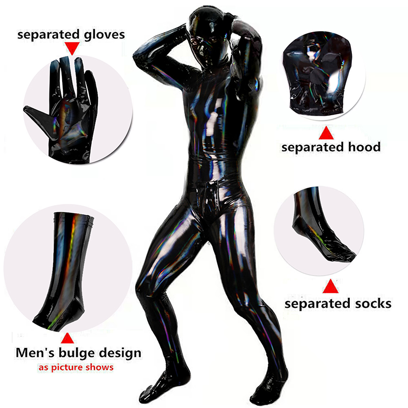 Wetsuit Men - Setelan kucing kulit PVC seksi pria