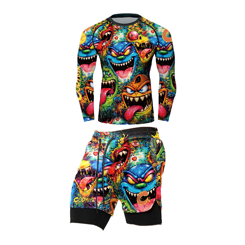 Kaos Rashguard Pria dengan Mot - Rash Guard ulasan dan harga
