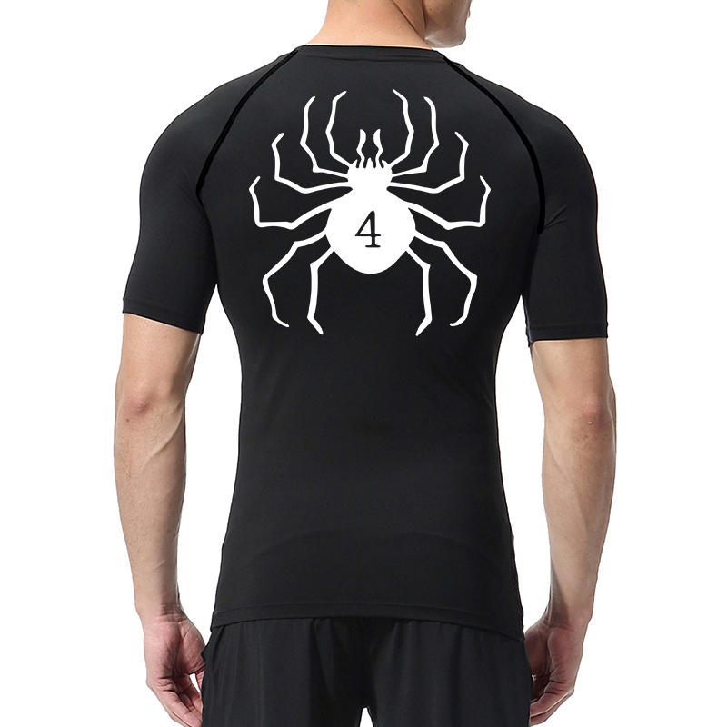 Kaus kompresi motif laba-laba  - Rash Guard ulasan dan harga