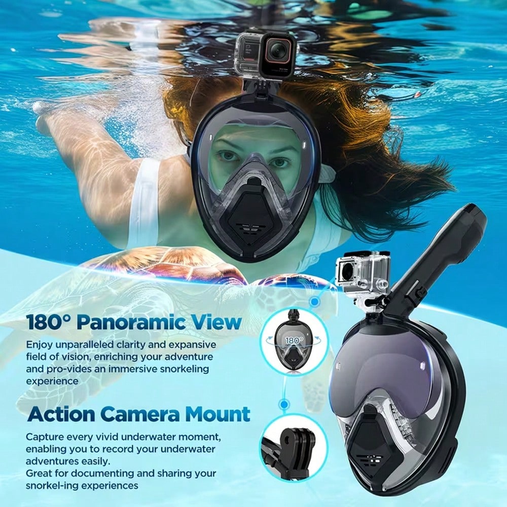 Masker Snorkel Full Face Devil - Snorkel Set ulasan dan harga