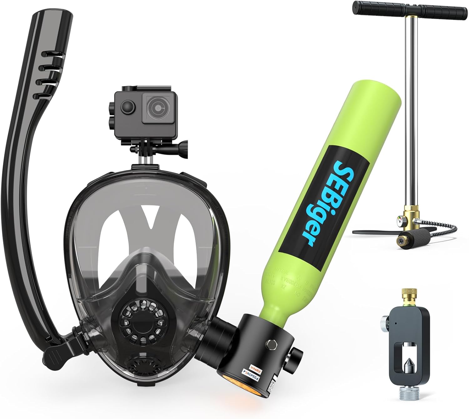 Tangki Scuba Mini 0.5L dengan  - Snorkel Set ulasan dan harga
