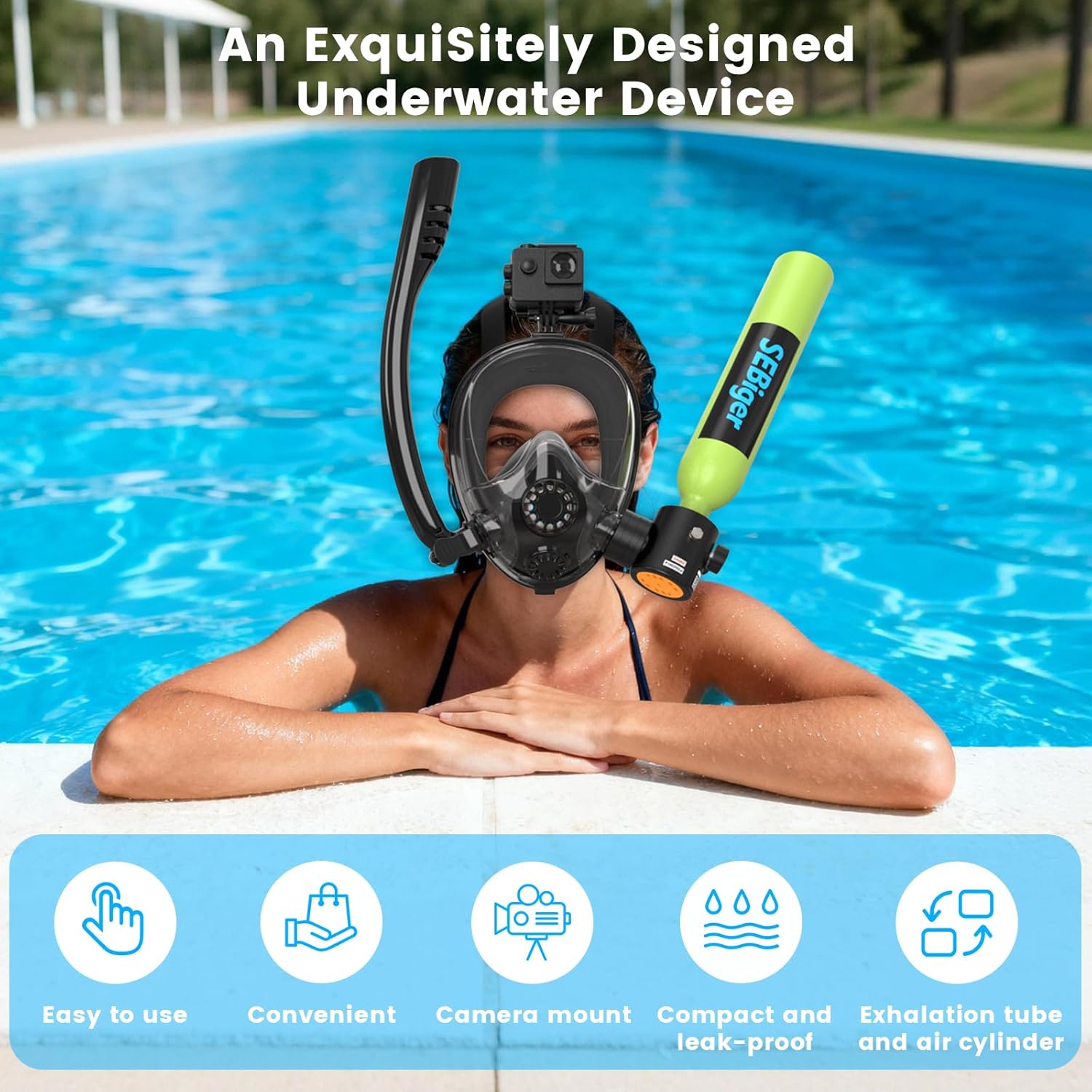Tangki Scuba Mini 0.5L dengan  - Snorkel Set ulasan dan harga